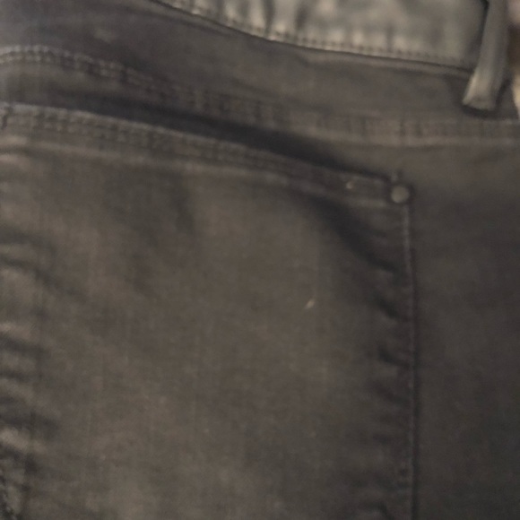 APT 9 size 8 black jeans faux leather detail at waist & tux stripe , Stretch - Picture 12 of 15